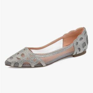 Journee Elegant Gray Batavia Women's Flats, Size 12